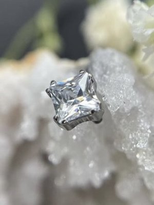 1.2 Накрутка 'Gleam' prong princess cut QualiTi clear CZ 912 фото